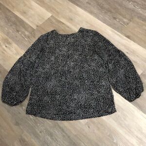 Loft Black and White Polka Dotted Top